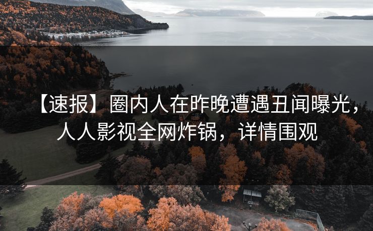 【速报】圈内人在昨晚遭遇丑闻曝光，人人影视全网炸锅，详情围观